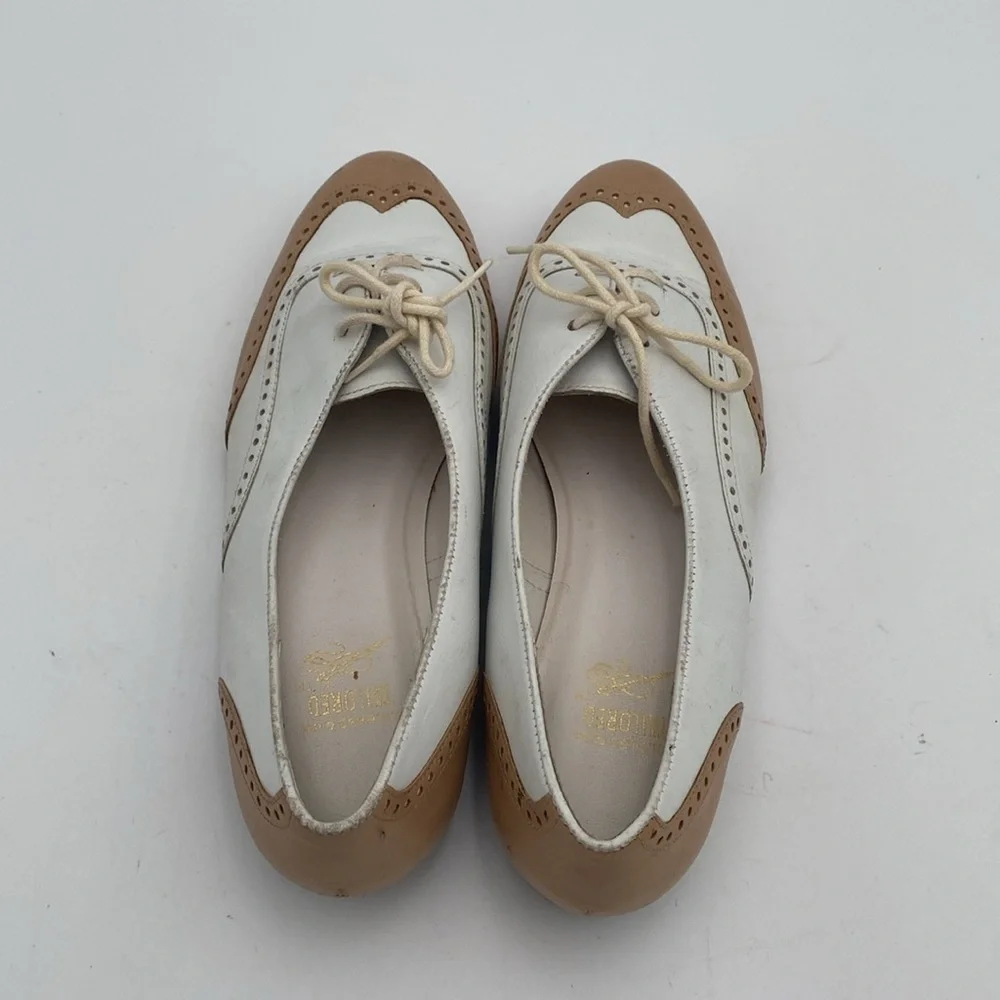 Vintage GH Bass Women Two-Tone Oxford Shoes leather casual retro Y2K office goth